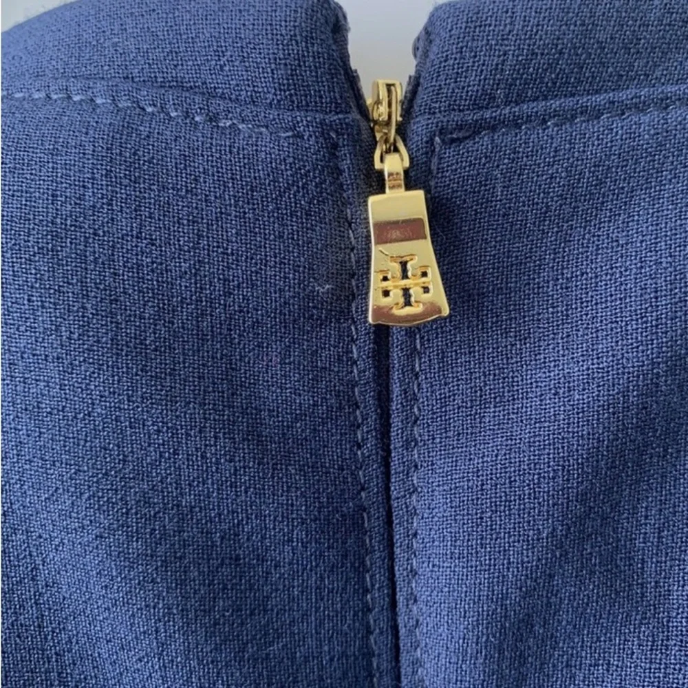 Tory Burch Blue with Gold Hardware with Embossment Dress EUC Size 4 - Picture 10 of 11